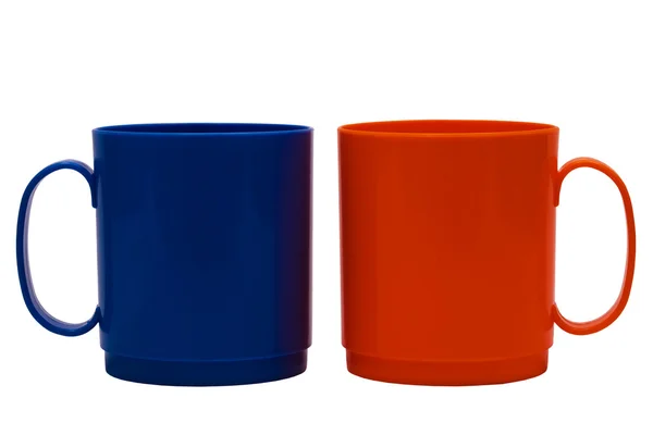 Blått och orange mugg — Stockfoto