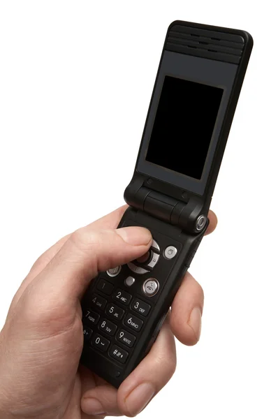 Telefoon in een hand — Stockfoto