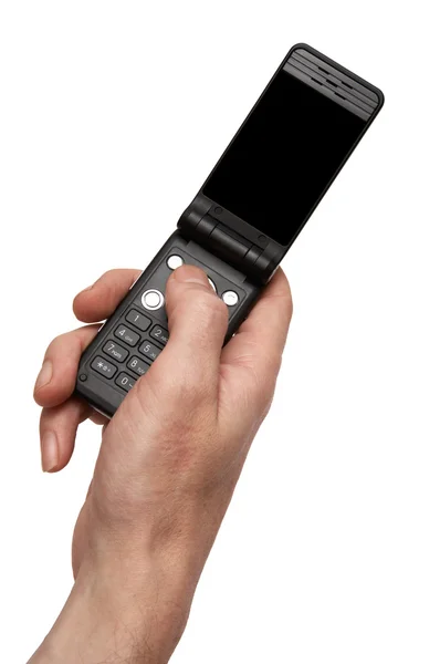 Telefonun bir elinde — Stok fotoğraf