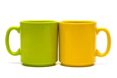 Yellow and green mug clipart