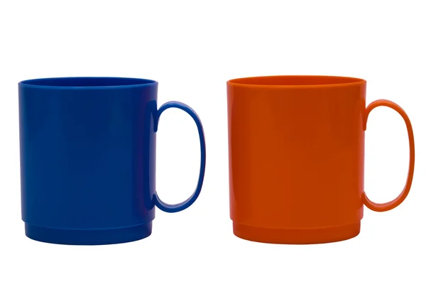Caneca azul e laranja — Fotografia de Stock