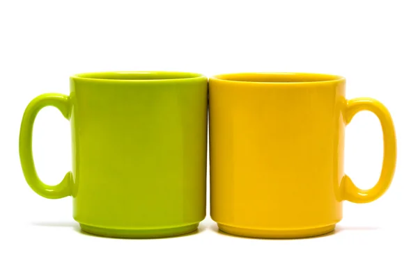 Taza amarilla y verde — Foto de Stock