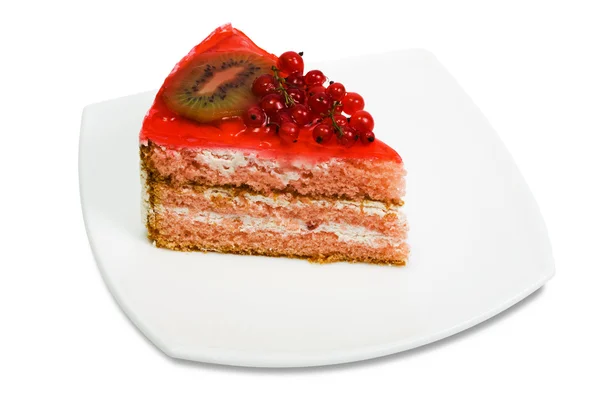 Tarta con grosella roja — Foto de Stock