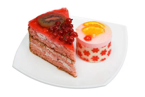 Süße Kuchen mit Früchten — Stockfoto