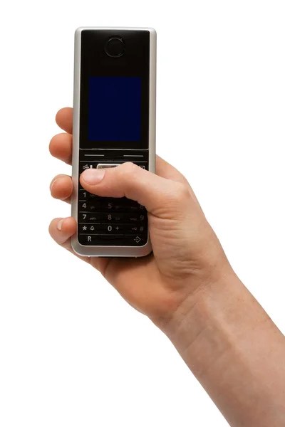 Telefone em uma mão — Fotografia de Stock