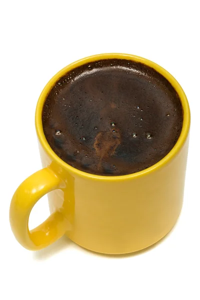 Żółty kubek z kawą — Zdjęcie stockowe