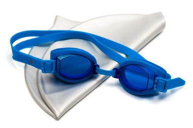 Glasses and cap for swimming clipart