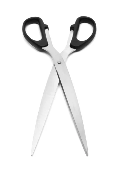 Modern Metal Scissors White Background — Stock Photo, Image