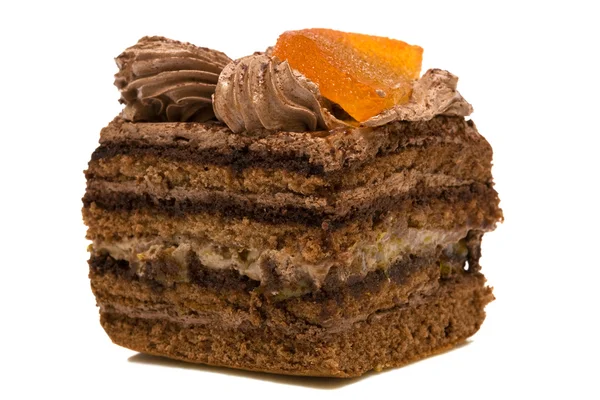 Gâteau Orange Sur Fond Blanc — Photo