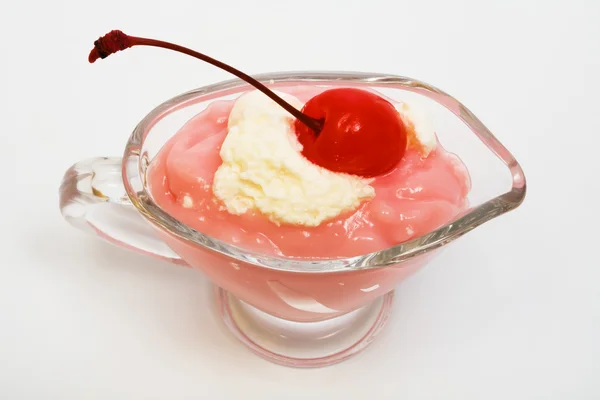 Dessert with a cherry — Stock Photo, Image