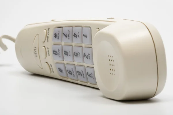Güzel Modern Beyaz Telefon Ahizesi Yakın Çekim — Stok fotoğraf
