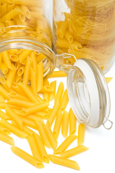 Pasta Glass Can White Background — Stock Photo, Image