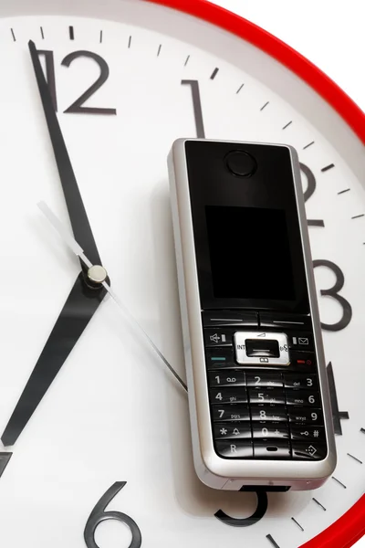 Modern phone and clock — Stock Photo, Image