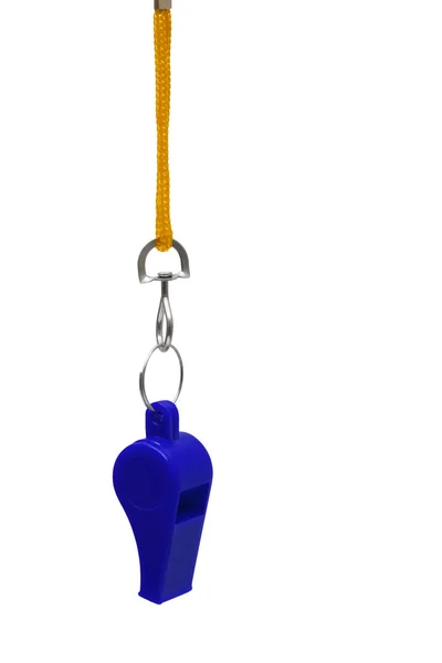 Beautiful Blue Whistle Yellow Cord — Stock Photo, Image