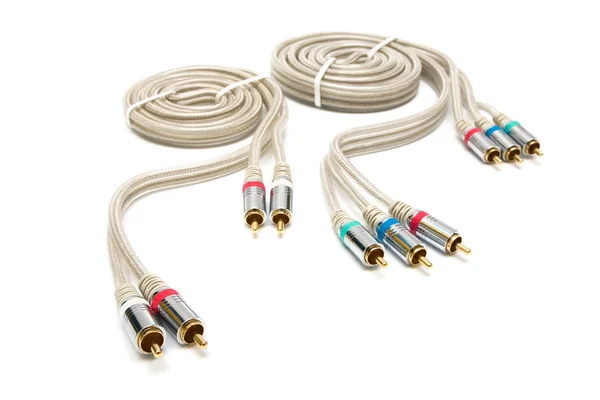 Component Video Audio Kabel Met Een Gouden Dekking — Stockfoto
