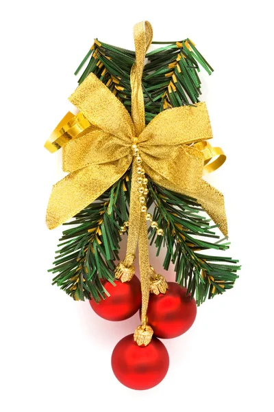 Kerst Ornament Met Bollen Een Witte Achtergrond — Stockfoto