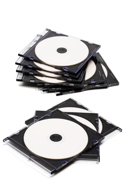 Disk cd v krabicích — Stock fotografie