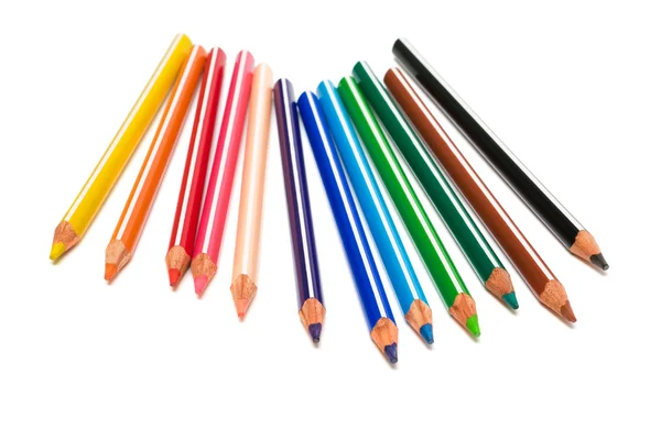 Ołówki Piękny Kolor Białym Tle — Zdjęcie stockowe