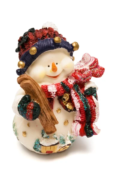 stock image Figurine of a snowman on a white background