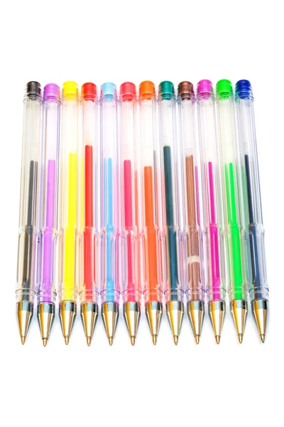 Kugelschreiber Farbe Auf Weißem Hintergrund — Stockfoto