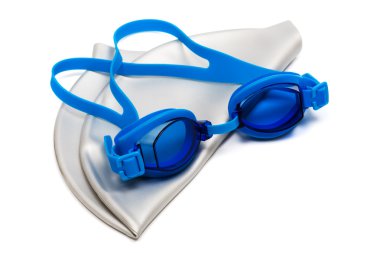 Glasses and cap for swimming clipart