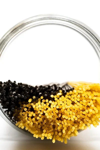 Yellow Black Paste Glass Can — Stock Photo, Image