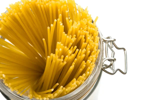 Pasta Glass Can White Background — Stock Photo, Image
