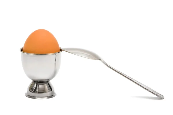 Yumurta ve kaşık — Stok fotoğraf