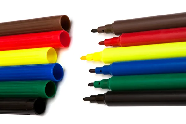 Färg fiberpennor — Stockfoto