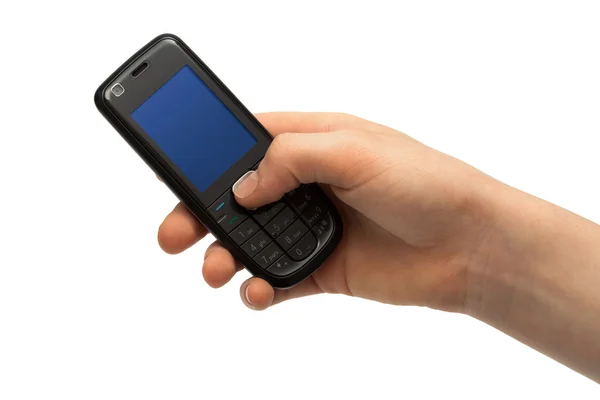 Mozgatható telefon-ban egy kéz — Stock Fotó