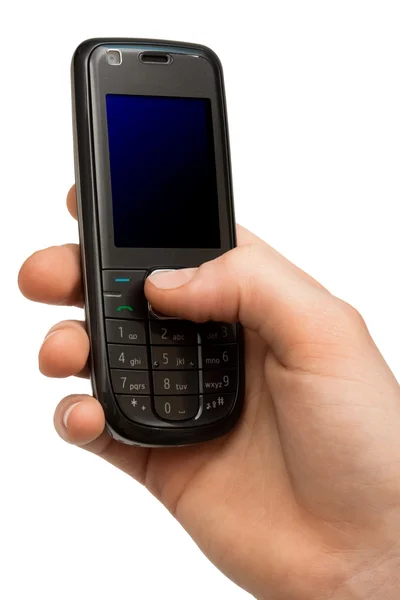 Teléfono móvil en una mano — Foto de Stock