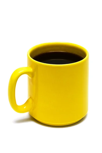 Gelber Becher aus Kaffee — Stockfoto