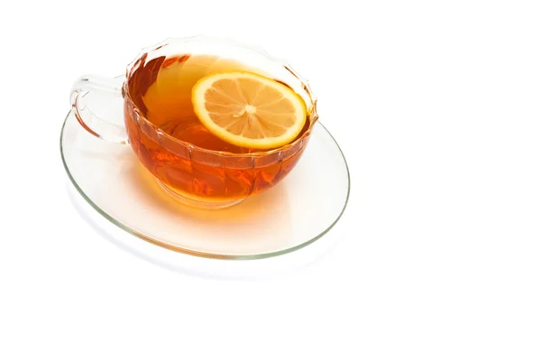 Copo de vidro com chá — Fotografia de Stock
