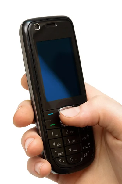 Teléfono móvil en una mano — Foto de Stock