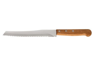 beyaz zemin üzerinde modern ekmek bıçağı