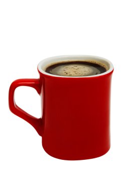 Red mug from coffee on a white background clipart