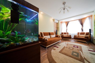 Aquarium in a room clipart