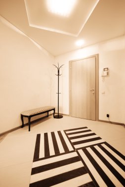 Corridor with a door clipart