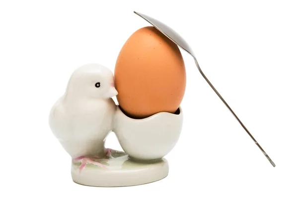Egg and the spoon — Stock Photo, Image
