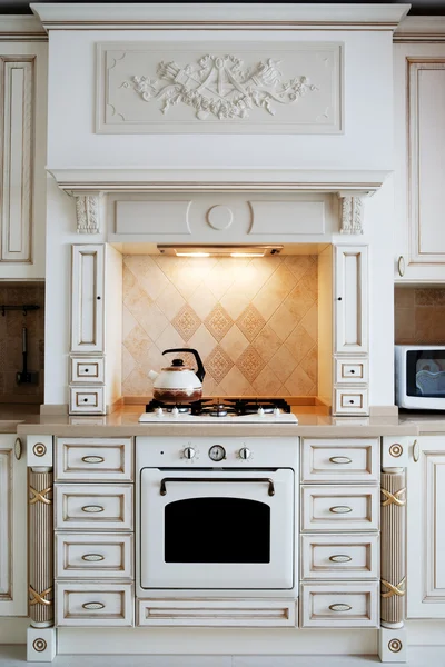 Waterkoker Gas Kookplaat Moderne Keuken — Stockfoto