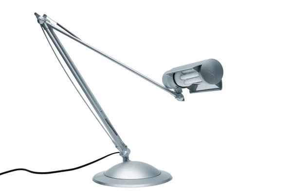 Moderní Stříbrná Lampa Bílém Pozadí — Stock fotografie