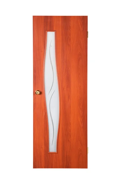 白い背景の上の美しい木製のドア — ストック写真