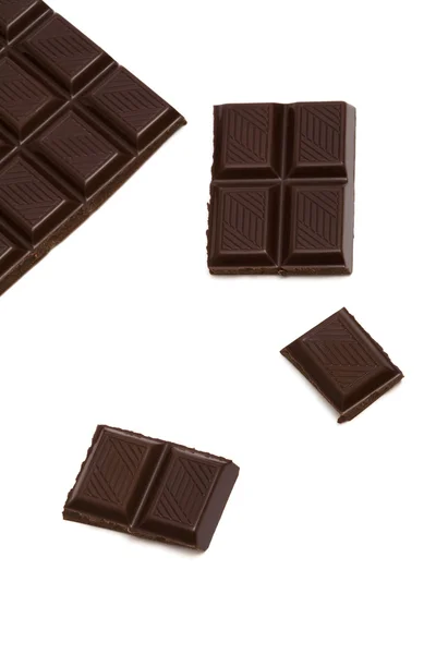 Gustoso Cioccolato Fondente Sfondo Bianco — Foto Stock