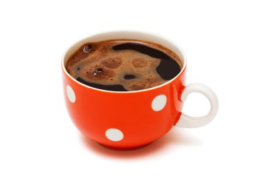 Red mug from coffee on a white background clipart