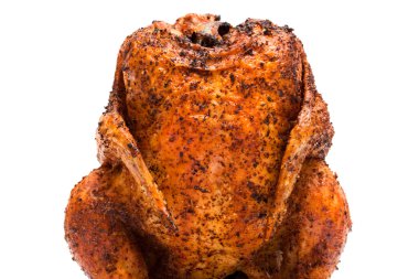 beyaz zemin üzerine lezzetli ızgara tavuk