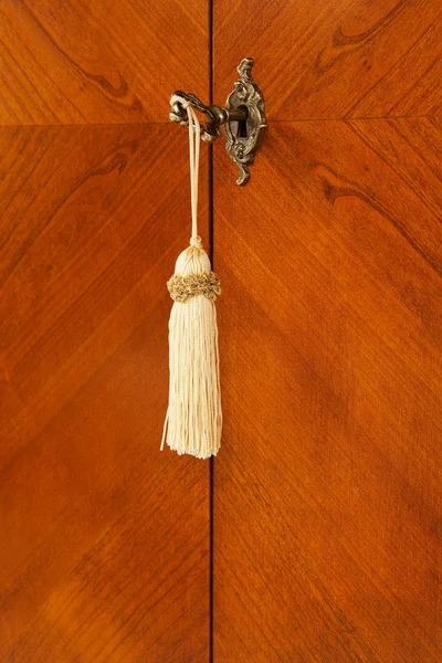 Bronze Key Tassel Keyhole — Stock Photo, Image