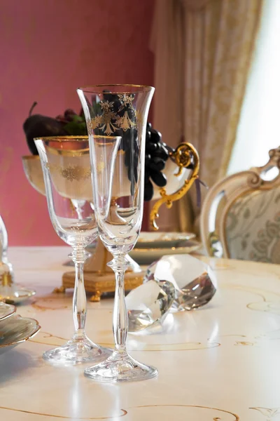 Prachtige Glas Een Tafel Een Restaurant — Stockfoto