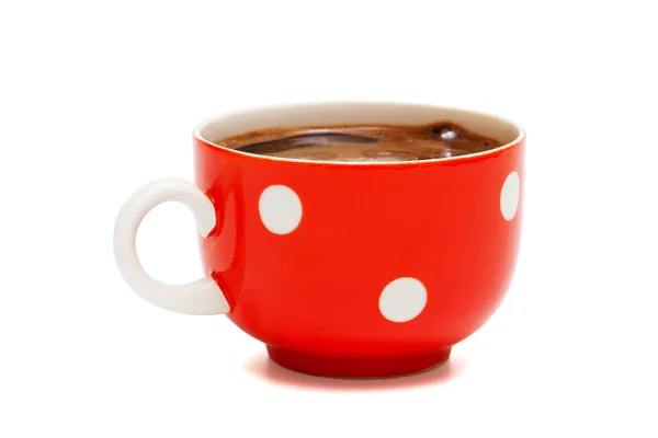 Kırmızı kupa kahve üzerinden — Stok fotoğraf