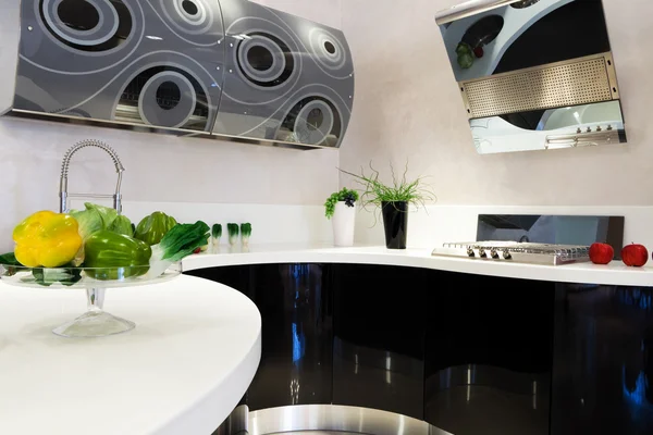 Cozinha Elegante Bonita Apartamento Moderno — Fotografia de Stock