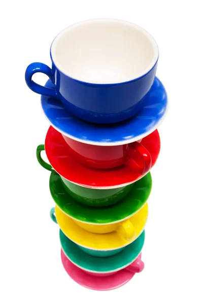 白い背景の上の美しい色のカップ — ストック写真